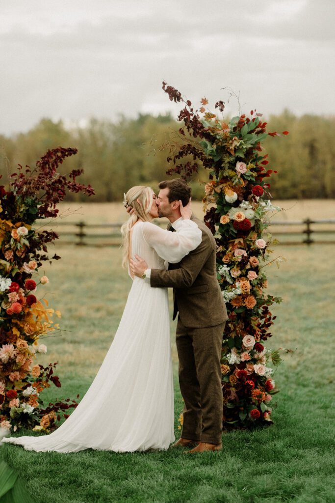 Bozeman wedding with dogs complete with bow ties, sunset photos, and dreamy rain portraits. Plus tips for including your dog in your wedding day.