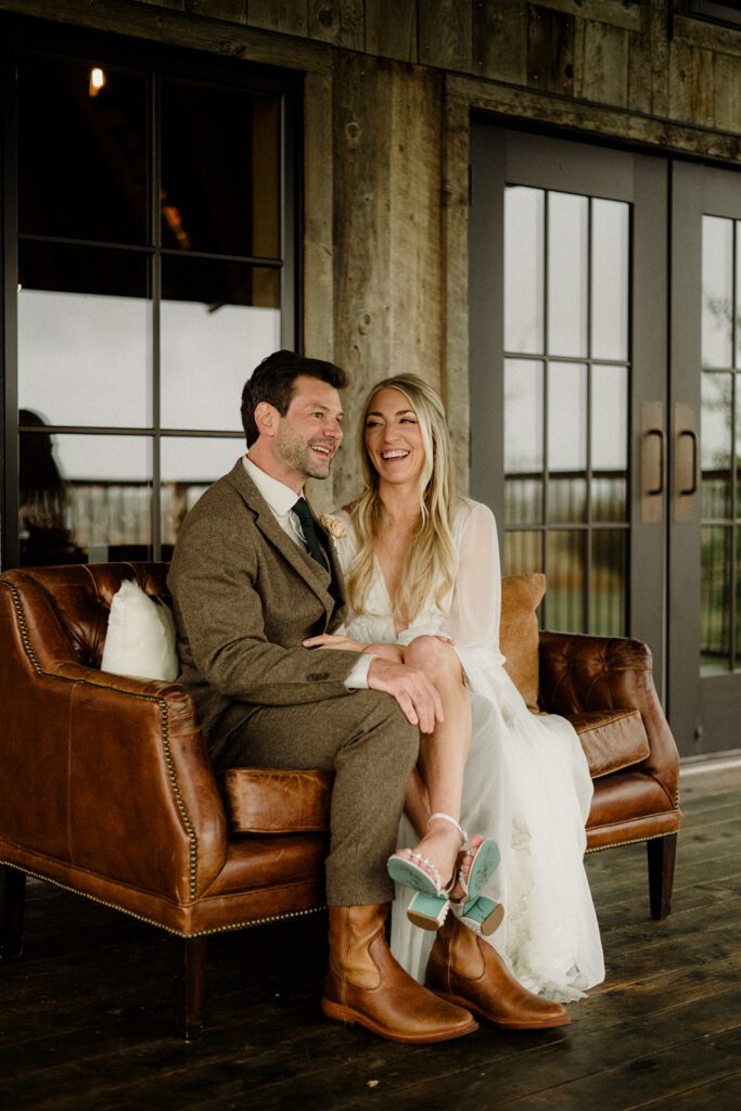 Bozeman wedding with dogs complete with bow ties, sunset photos, and dreamy rain portraits. Plus tips for including your dog in your wedding day.