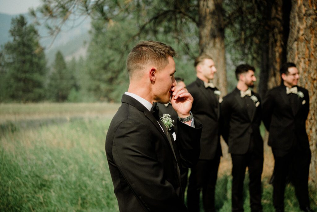 See this wedding at White Raven with Montana views, mountain engagement session and full wedding weekend festivities!  