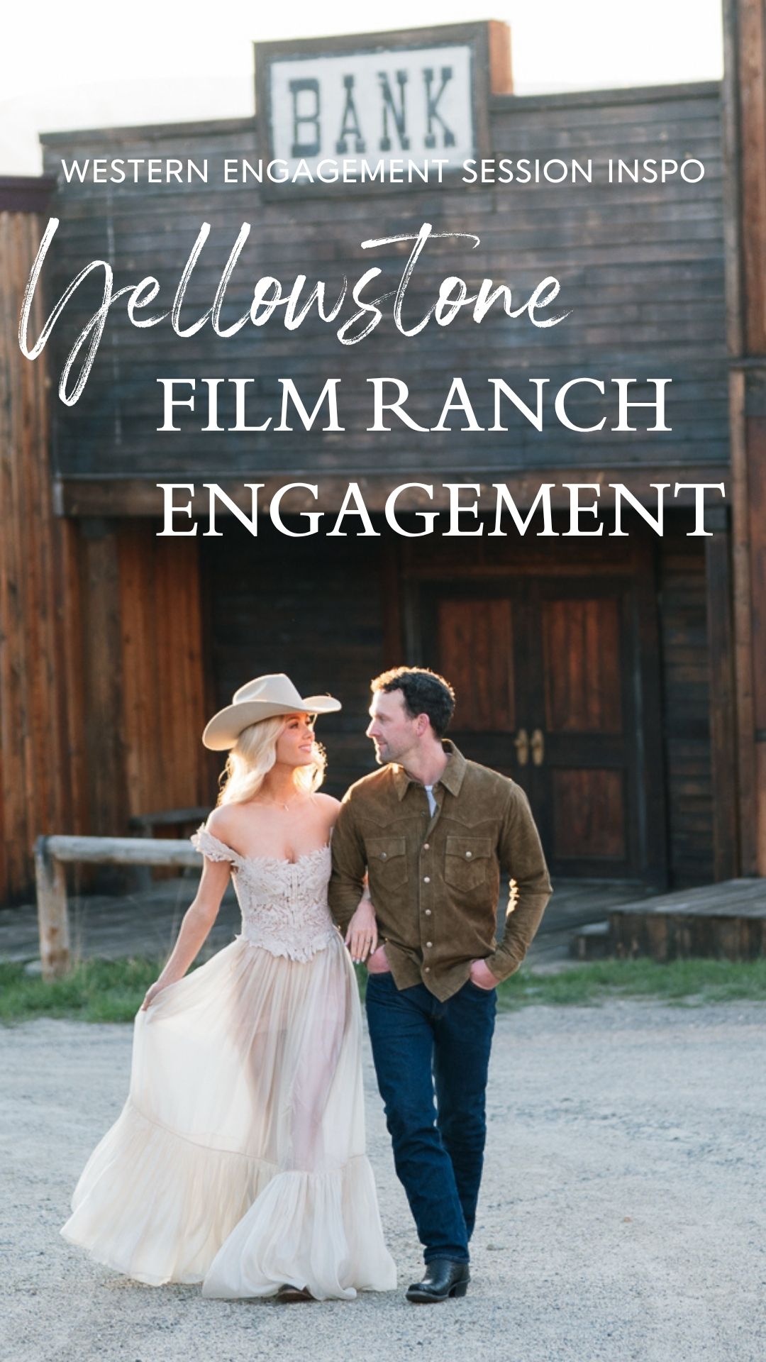 Bozeman engagement session at Yellowstone Film Ranch in Paradise Valley, Montana. Western photo ideas, outfit inspo, pricing, and expert tips.
