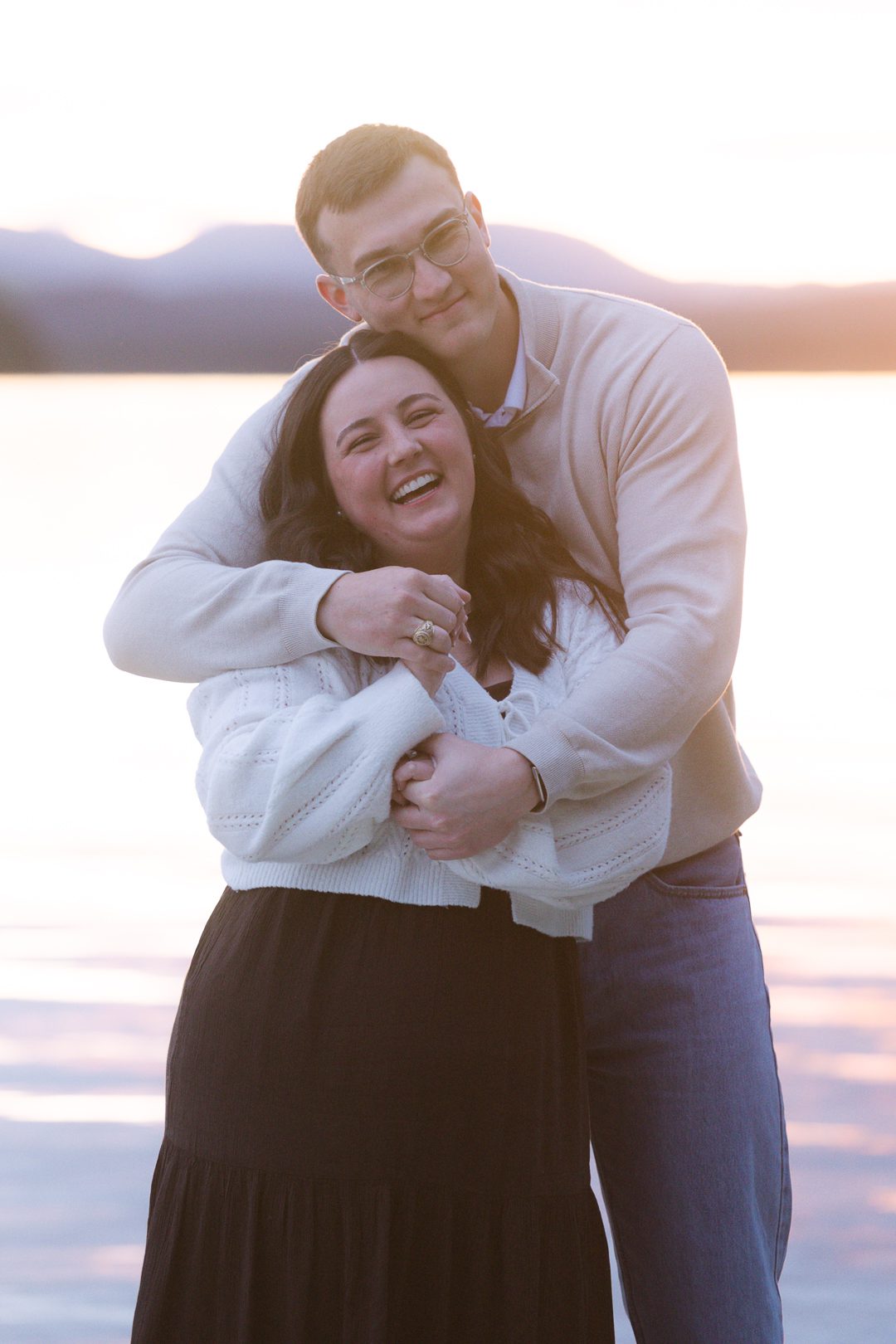 Whitefish surprise proposal on Whitefish Lake at sunset. Get tips on how to plan a surprise proposal, timing, outfit ideas, and how to make it feel natural and unforgettable.