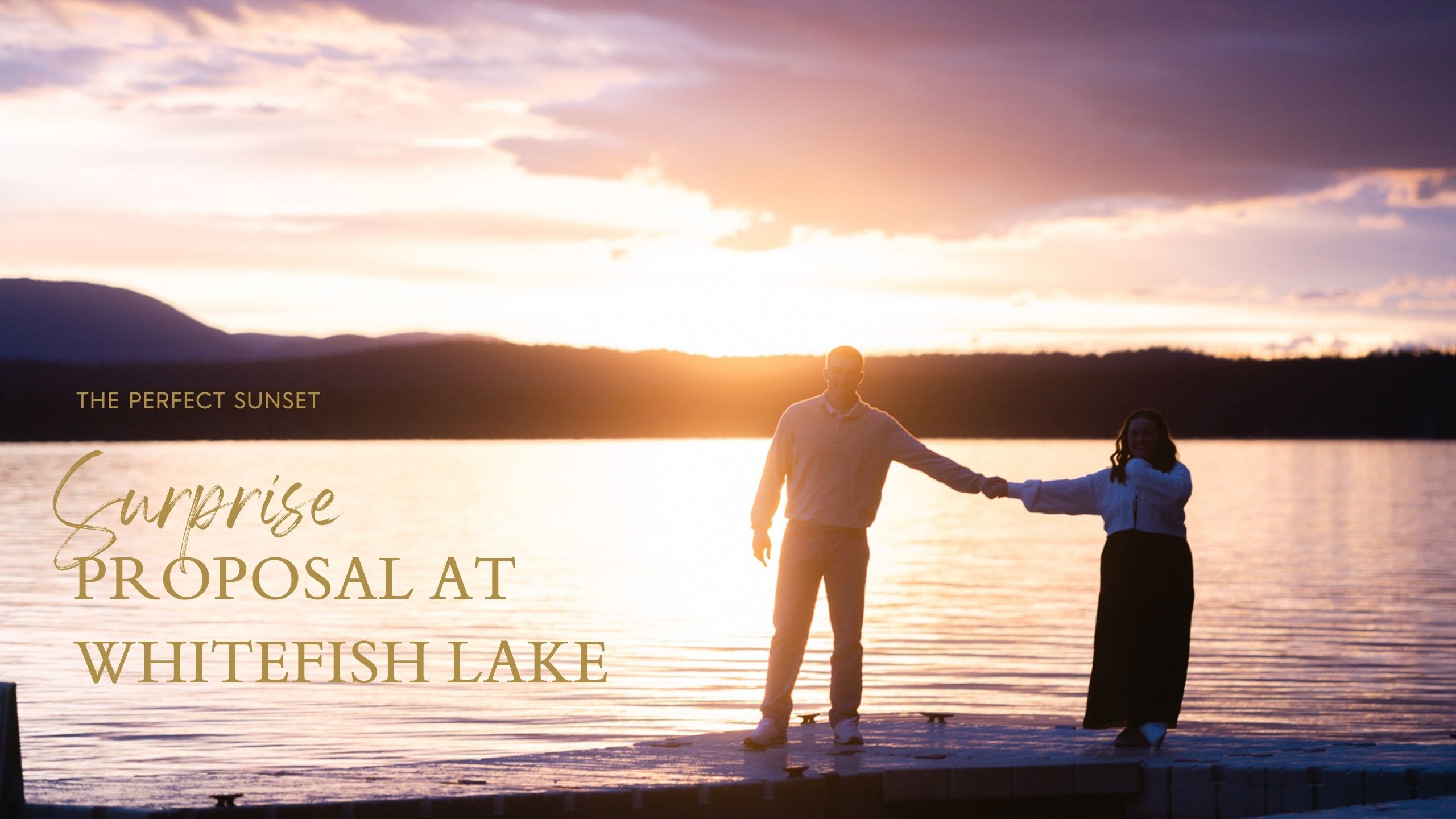 Whitefish surprise proposal on Whitefish Lake at sunset. Get tips on how to plan a surprise proposal, timing, outfit ideas, and how to make it feel natural and unforgettable.
