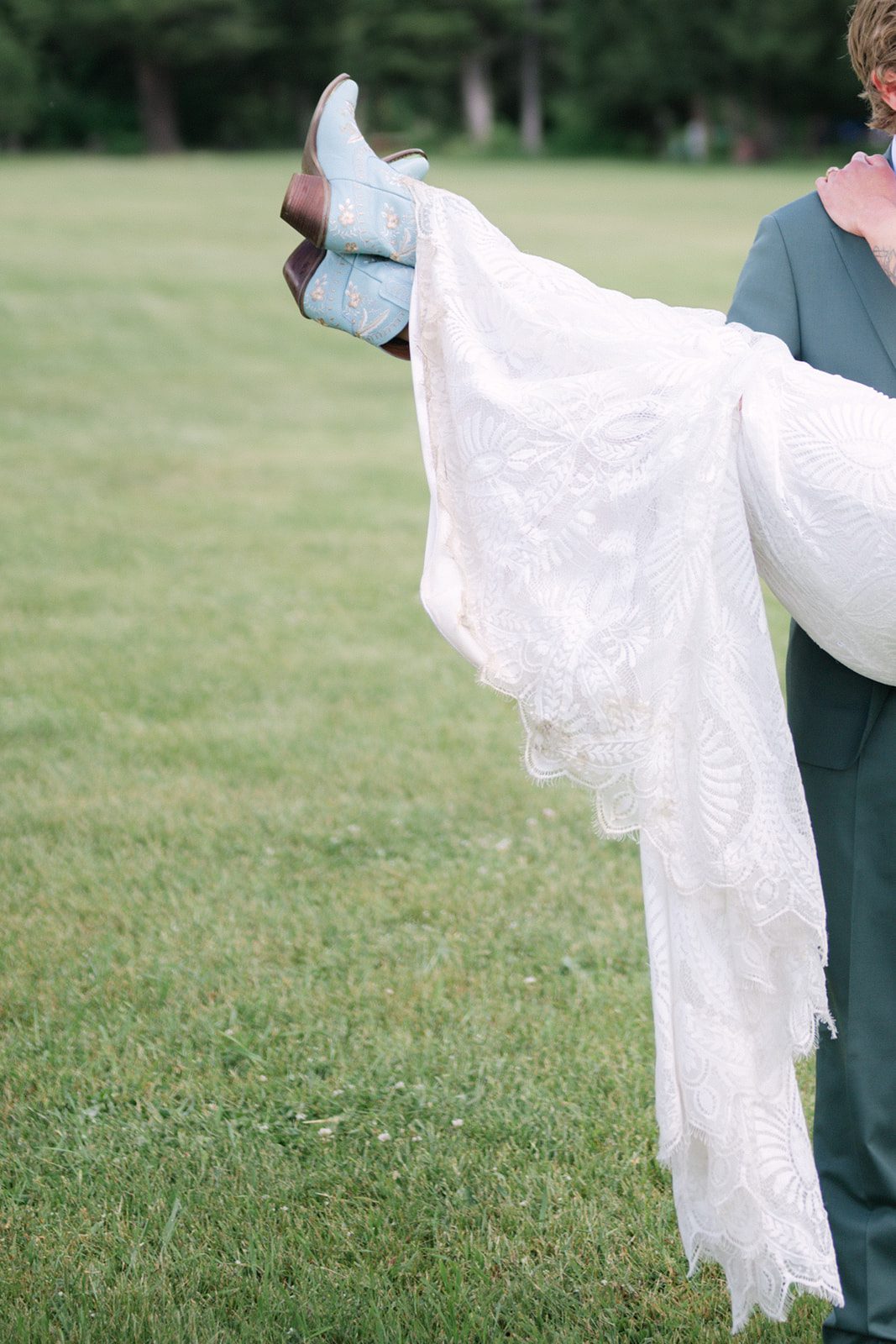See Katy and Nick’s summer camp wedding in Montana at Luccock Park! Boho wedding style, live band and fun camp-inspired ideas.